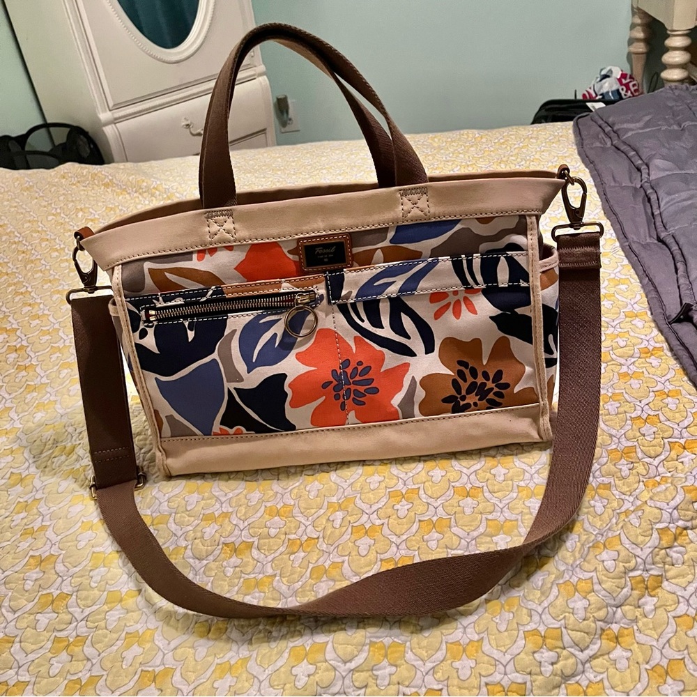 Fossil Floral Canvas Weekender Duffle